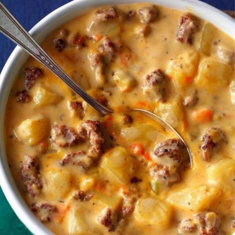 Crockpot Creamy Potato & Hamburger Soup: Comfort in Every Spoonful 🥔🍲🥩 ...